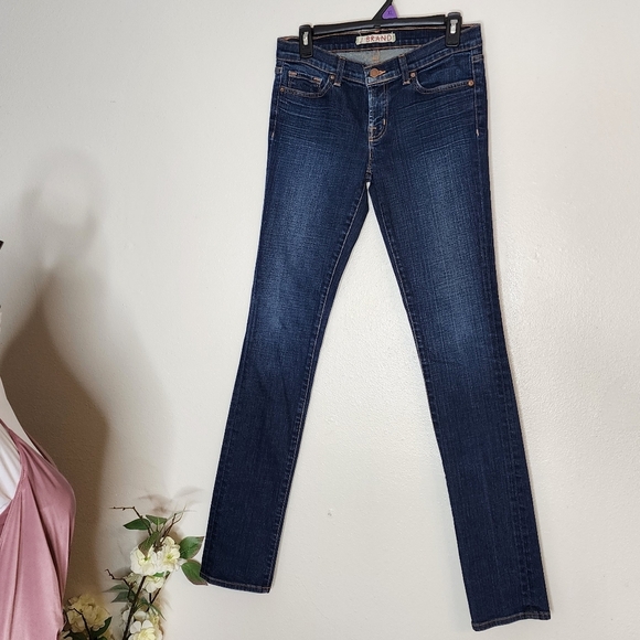 NEW J Brand Pencil Leg The Leo Jeans Dark Vintage Blue Super Skinny Tall Summer - Picture 9 of 14